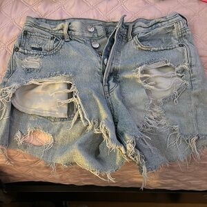 Distressed Denim Shorts
